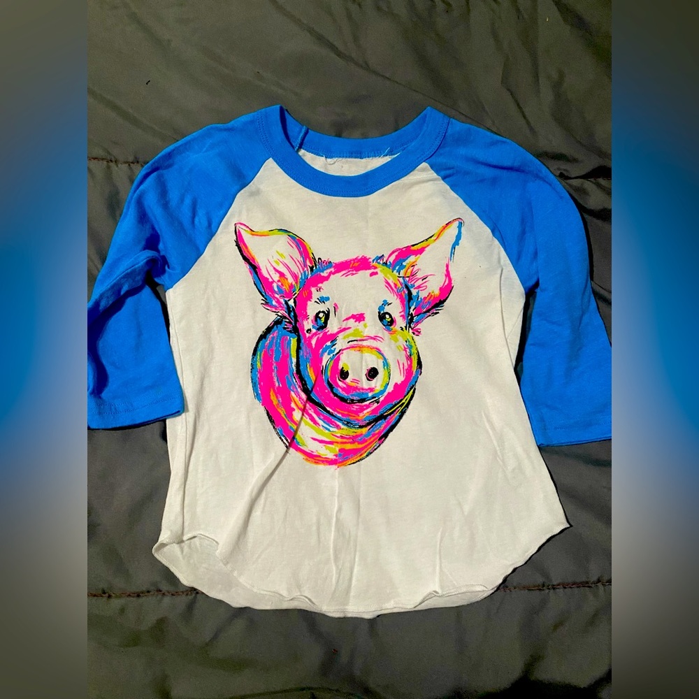 Crazy Train Girls Size 4 Pig Raglan